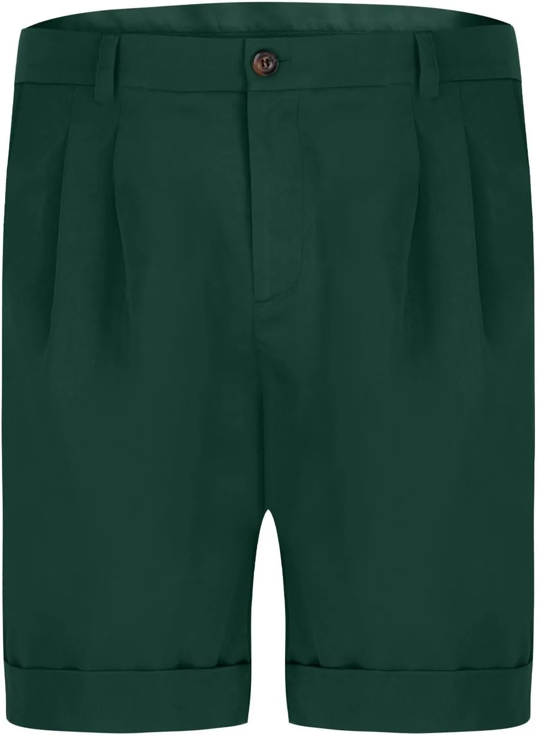 Mens Golf Chino Shorts Summer Beach Relaxted-Fit Pleated Front Button Waist Suit Shorts Solid Work Basic Short Pants