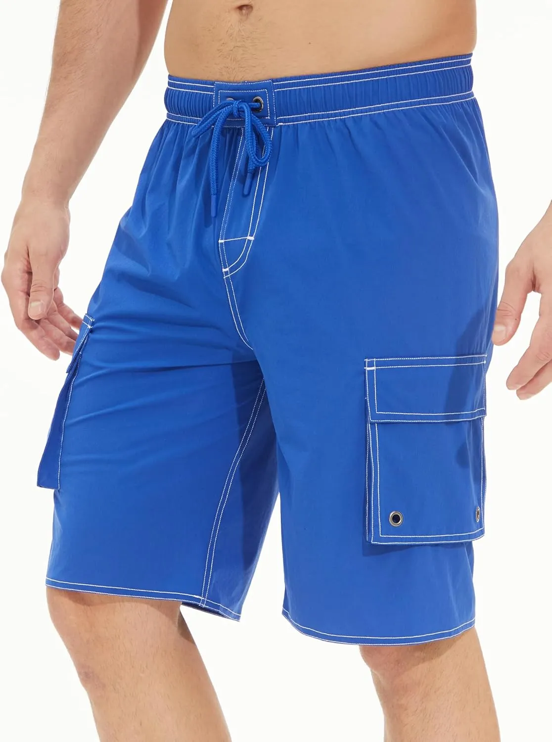 Mens Long Board Shorts Compression Liner 10 Inch Inseam Beachwear