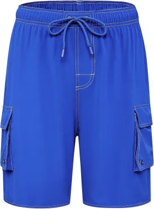 Mens Long Board Shorts Compression Liner 10 Inch Inseam Beachwear