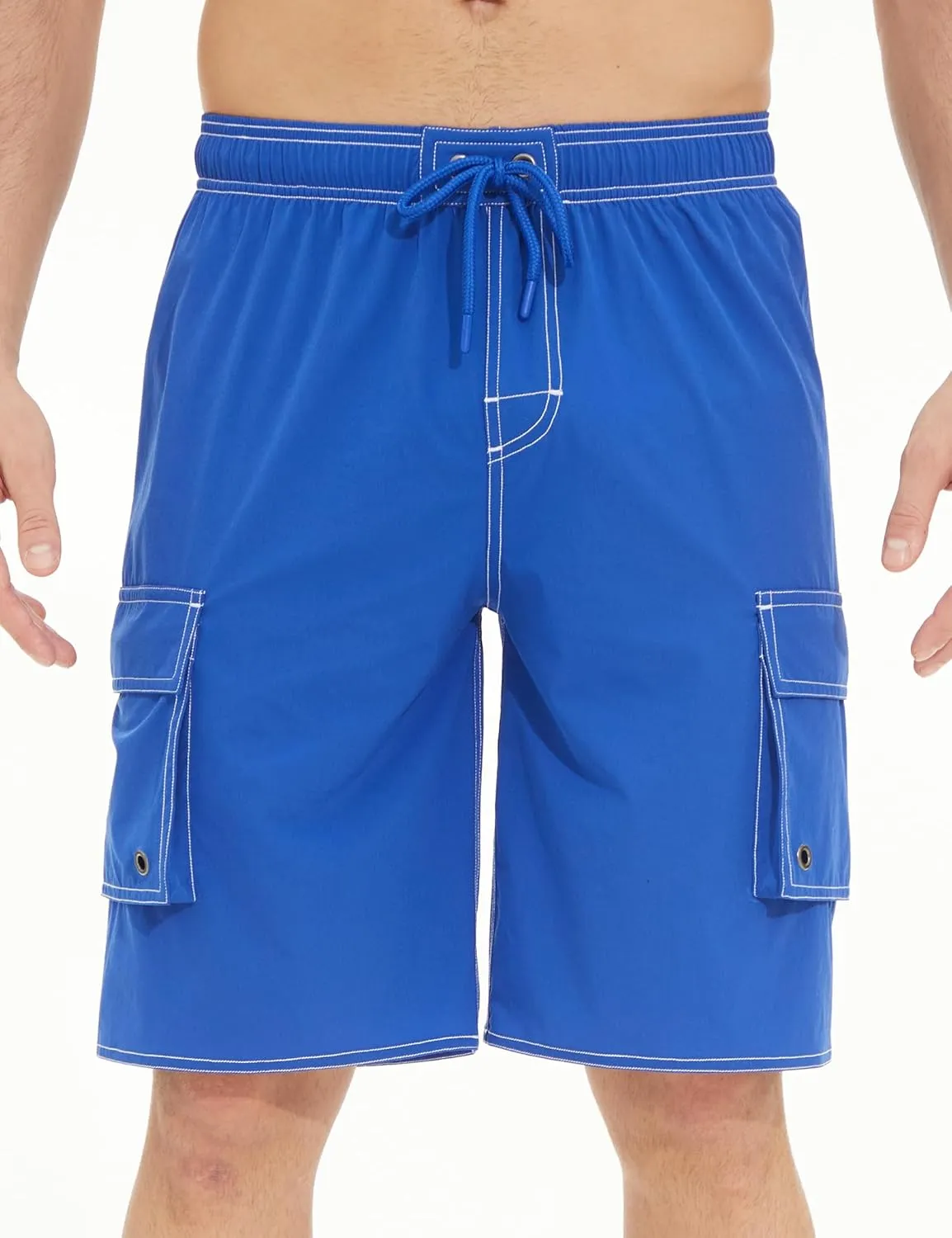 Mens Long Board Shorts Compression Liner 10 Inch Inseam Beachwear
