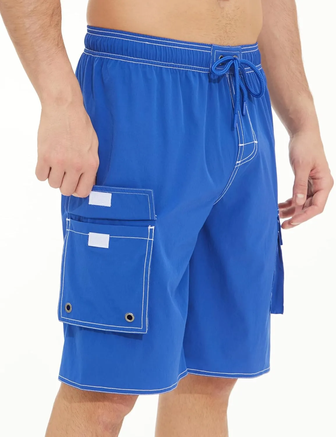Mens Long Board Shorts Compression Liner 10 Inch Inseam Beachwear