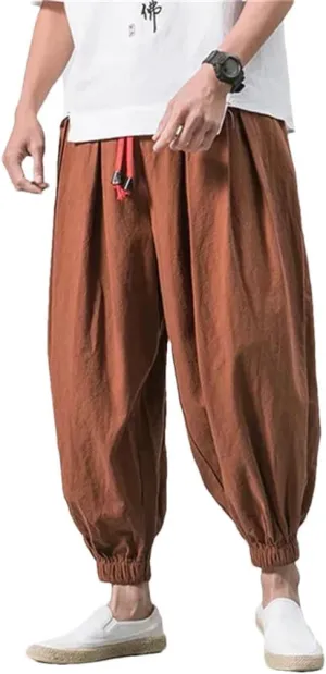 Men's Loose Harem Pants Four Season Cotton Streetwear Cross Oversize Trousers