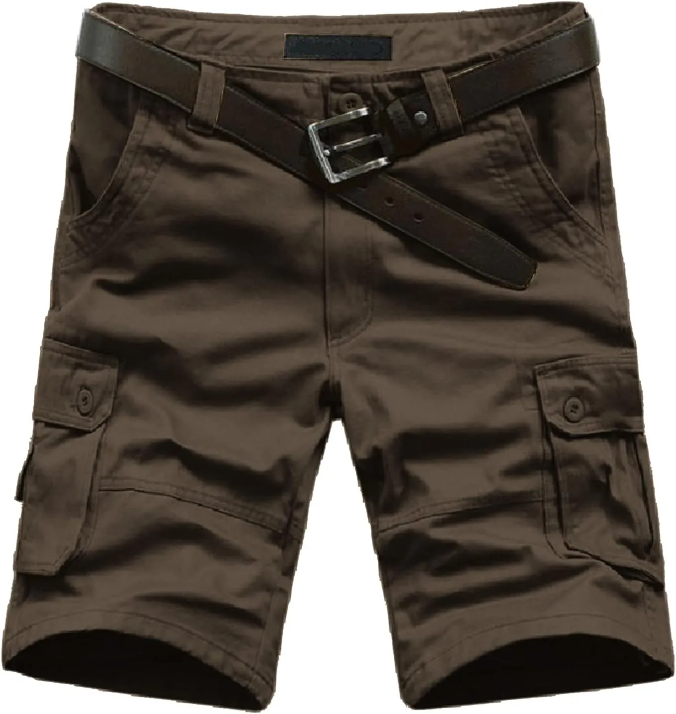 Men's Solid Color Multi Pockets Shorts Fashion Summer Leisure Pants Overalls Hiking Cargo Shorts Athletic Joggers