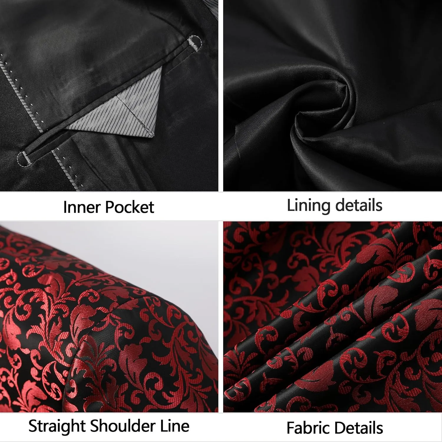 Mens Suit Tuxedo Jacket Suit Blazer One Button Slim Fit Dinner Jackets for Party Prom Wedding Tuxedo for Men