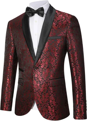 Mens Suit Tuxedo Jacket Suit Blazer One Button Slim Fit Dinner Jackets for Party Prom Wedding Tuxedo for Men