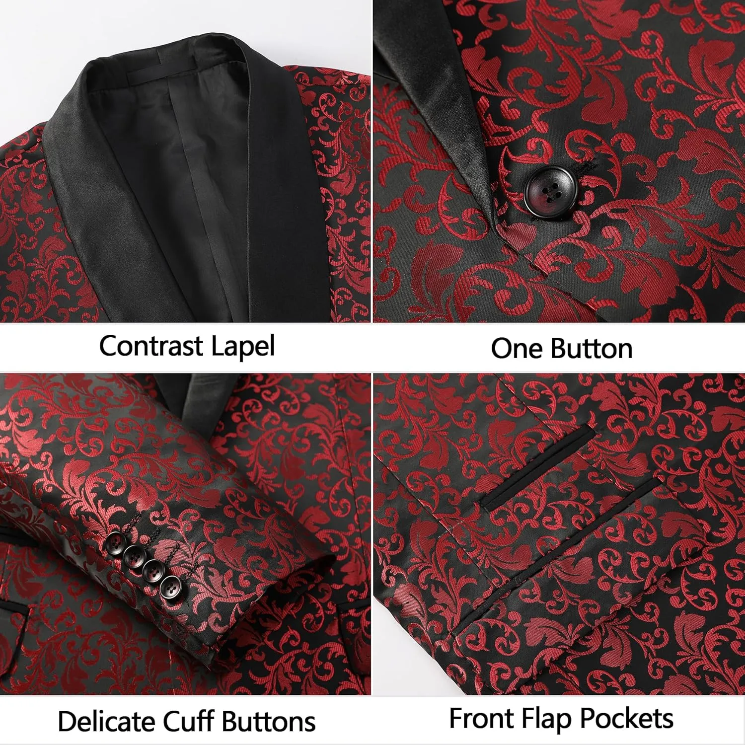 Mens Suit Tuxedo Jacket Suit Blazer One Button Slim Fit Dinner Jackets for Party Prom Wedding Tuxedo for Men