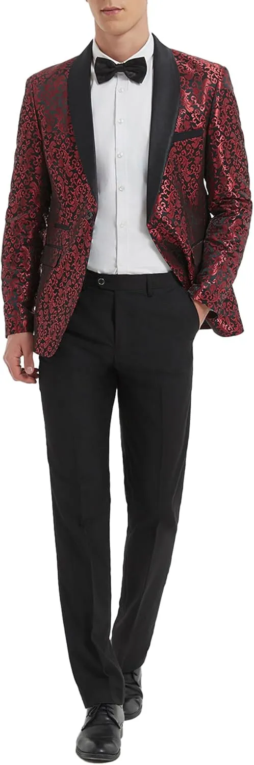 Mens Suit Tuxedo Jacket Suit Blazer One Button Slim Fit Dinner Jackets for Party Prom Wedding Tuxedo for Men
