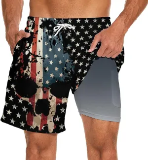 Men's Swim Trunks with Compression Liner Quick Dry 7 Inch Bathing Suit Board Shorts Swimwear