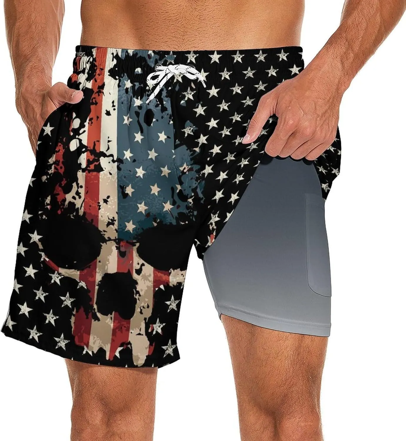 Men's Swim Trunks with Compression Liner Quick Dry 7 Inch Bathing Suit Board Shorts Swimwear
