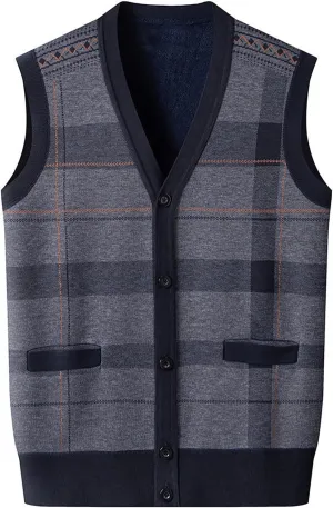 Men'S Winter Knitted Warm Vest Undershirt Men'S Inner Warm Slim Knit Sweater Vest Jacket Men's Long Coats
