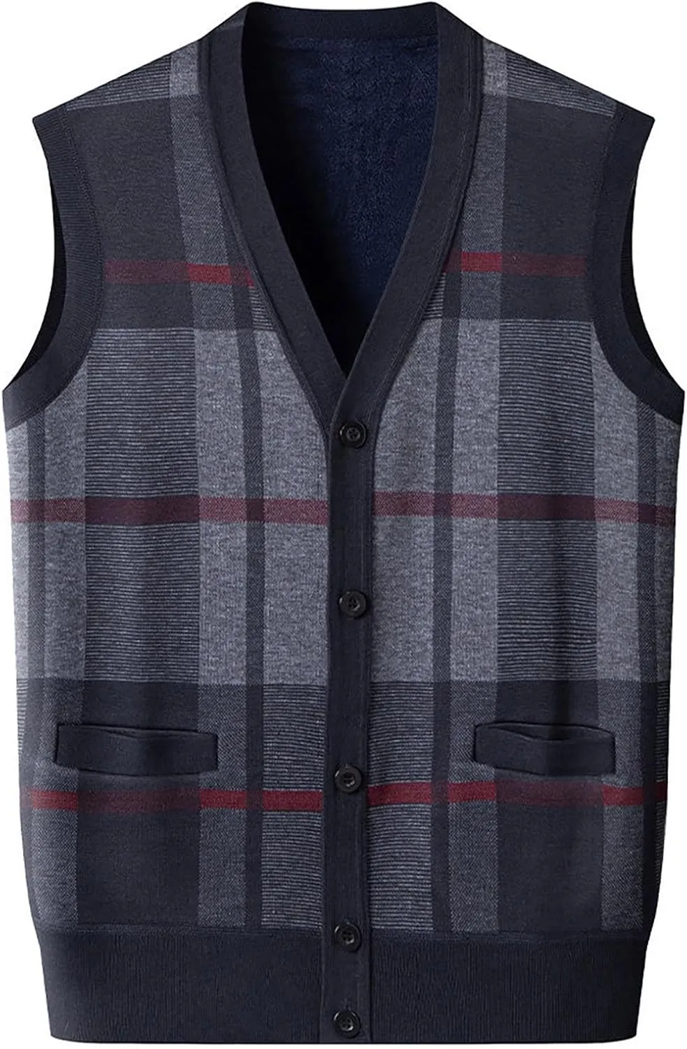 Men'S Winter Knitted Warm Vest Undershirt Men'S Inner Warm Slim Knit Sweater Vest Jacket Men's Long Coats