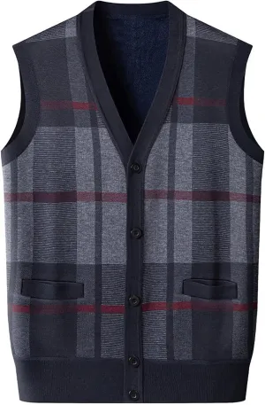 Men'S Winter Knitted Warm Vest Undershirt Men'S Inner Warm Slim Knit Sweater Vest Jacket Men's Long Coats