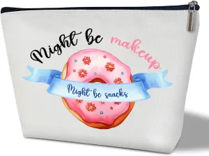 Might Be Makeup Might Be Snacks, Cosmetic Bag for Women Large Capacity Cosmetic Bag Appreciation Gift for Family, friends, Travel Accessories Organizer Storage Makeup Bag With Zipper-13