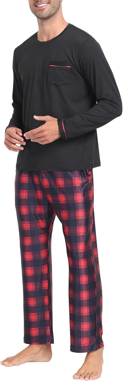 MoFiz Pajama Sets for Men & Women Long Sleeve 2 Piece Sleepwear Loungewear Sets Soft PJ's with Pockets