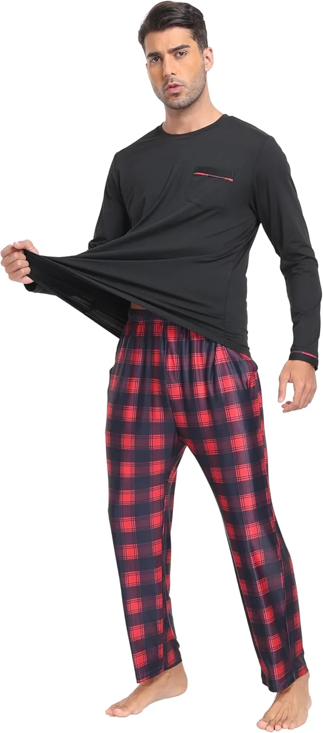 MoFiz Pajama Sets for Men & Women Long Sleeve 2 Piece Sleepwear Loungewear Sets Soft PJ's with Pockets