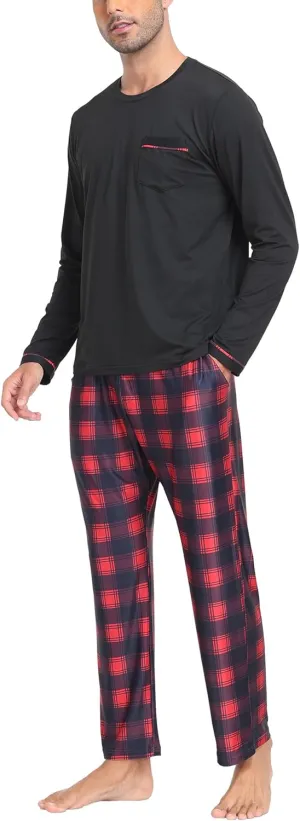 MoFiz Pajama Sets for Men & Women Long Sleeve 2 Piece Sleepwear Loungewear Sets Soft PJ's with Pockets