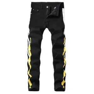 New Men's Jeans Skinny Slim Pencil Pants Elasticity Mid Waist Jeans