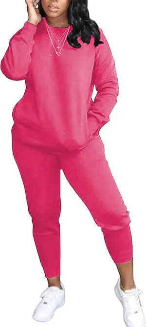 OCEANLUX Two Piece Sweatsuits For Women Casual Joging Outfits Long Sleeve Legging Pants
