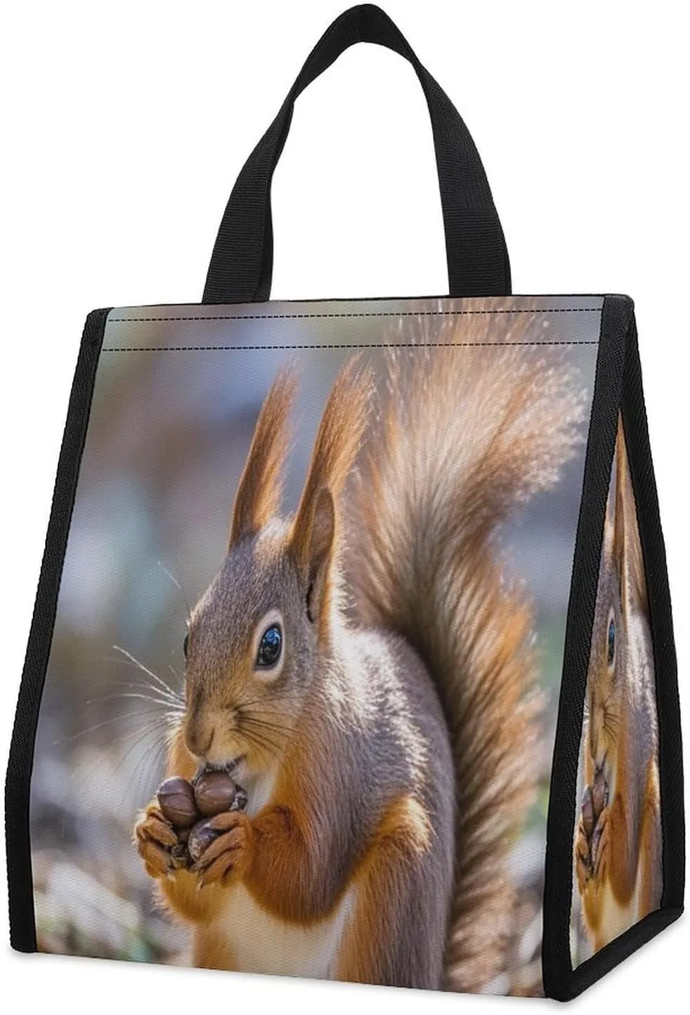 Outdoor Cooler Bags, Cute Squirrels Printed Cooler Bag, Insulated Tote Bag, Grocery Tote Bag