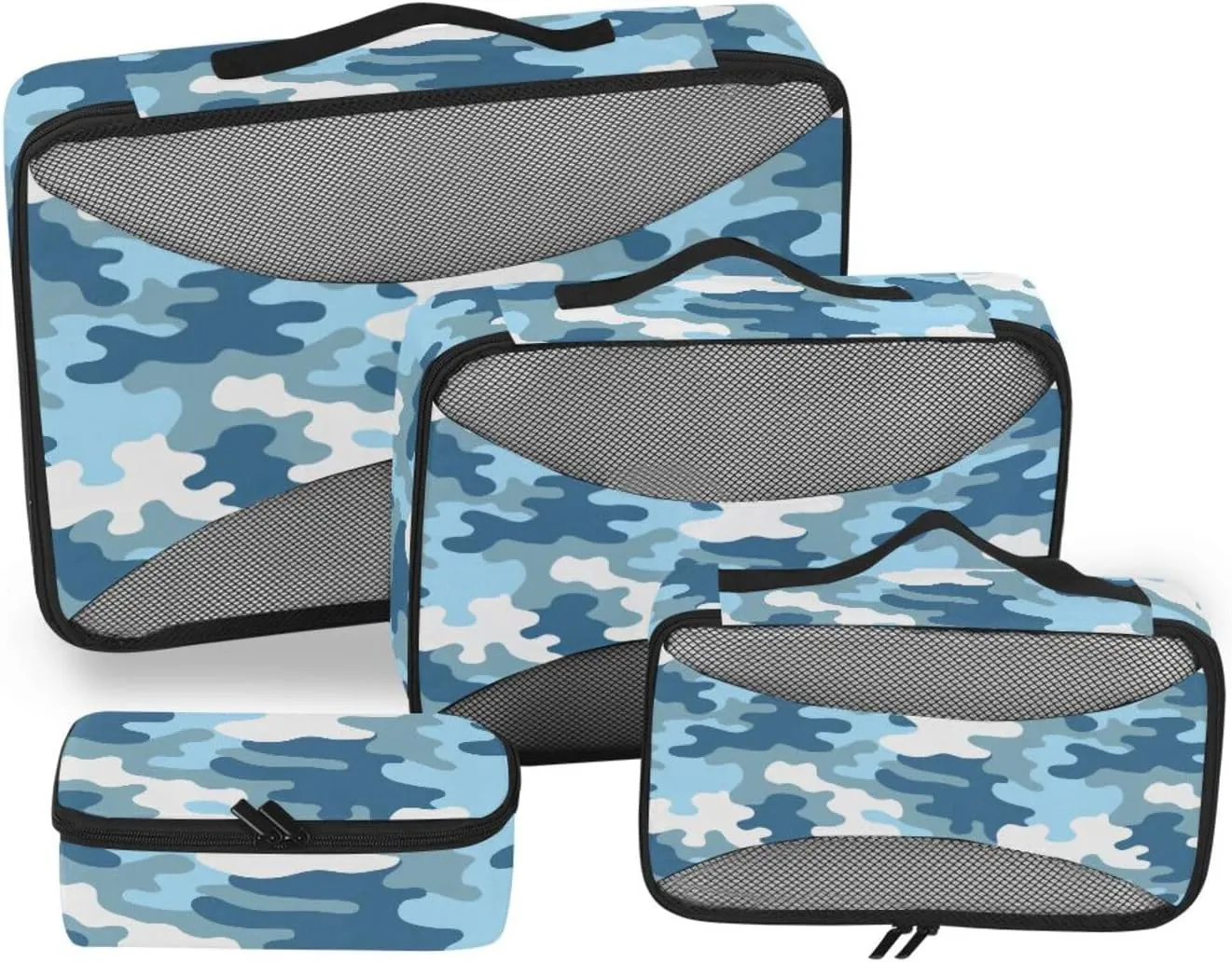 Packing Cubes for Travel Set of 4 Luggage Cubes for Packing Packing Organizers for Luggage Packimg Cubes Gray Blue Camo