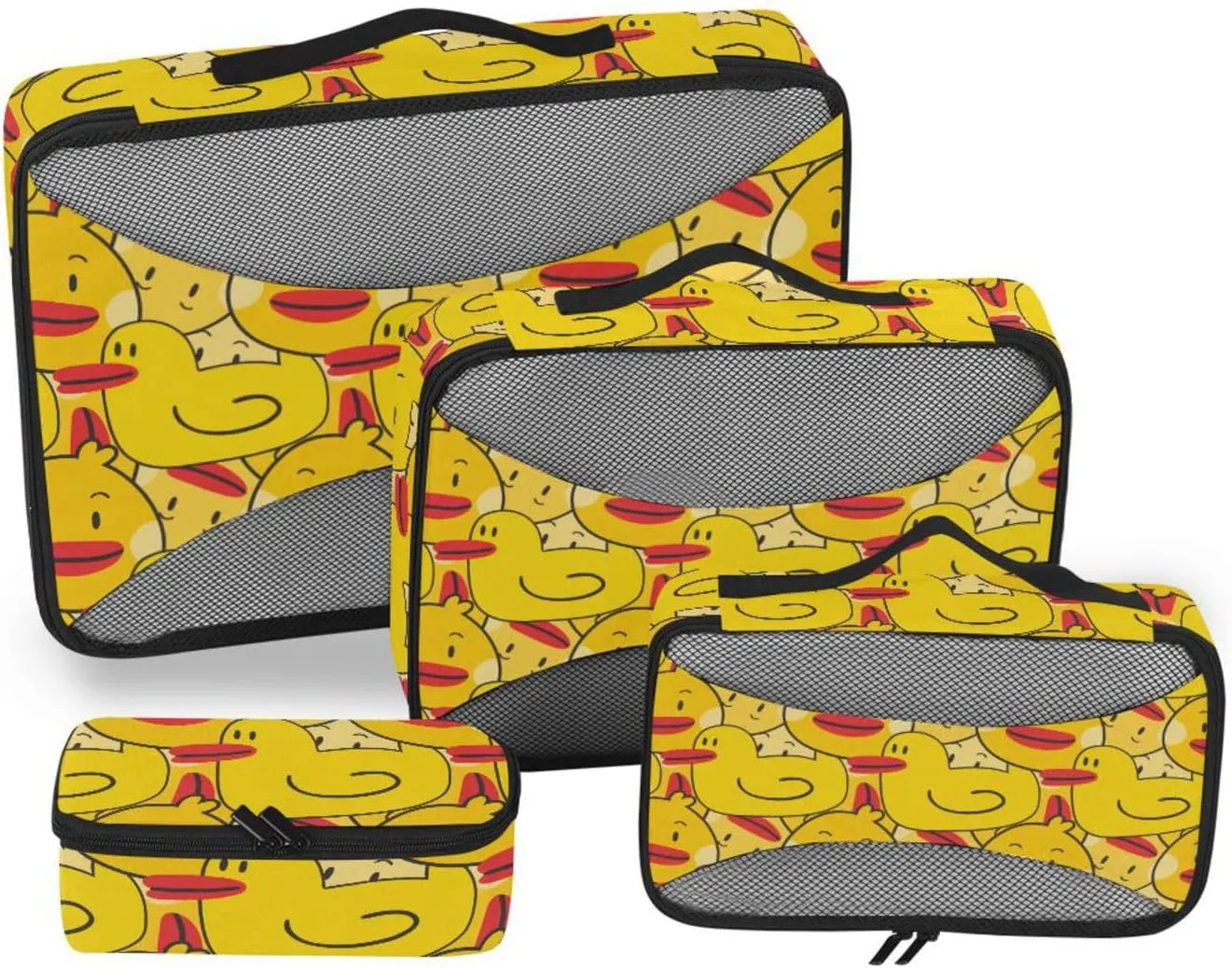 Packing Cubes for Travel Set of 4 Suitcase Organizer Travel Bag Organizer for Luggage Pqcking Cubes Funny Duck Yellow