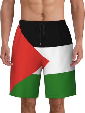 Palestinian Flag Trunks Man Swimming Shorts Quick Dry Swim Trunks Board Shorts