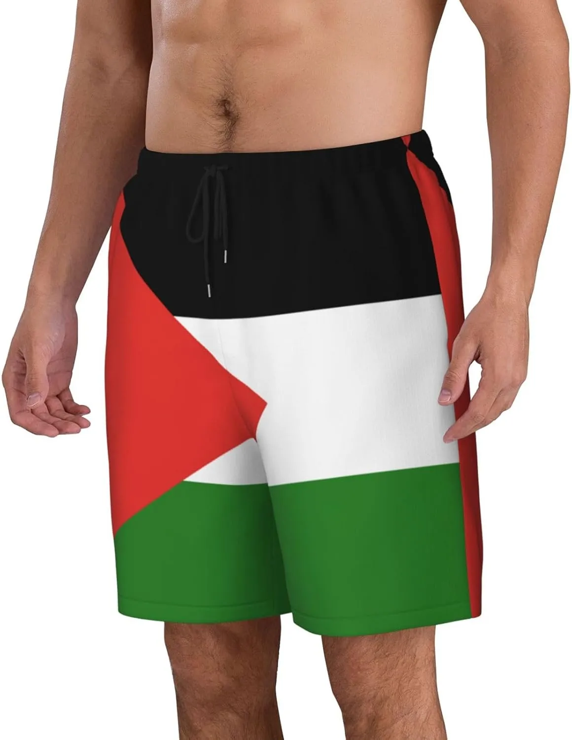 Palestinian Flag Trunks Man Swimming Shorts Quick Dry Swim Trunks Board Shorts