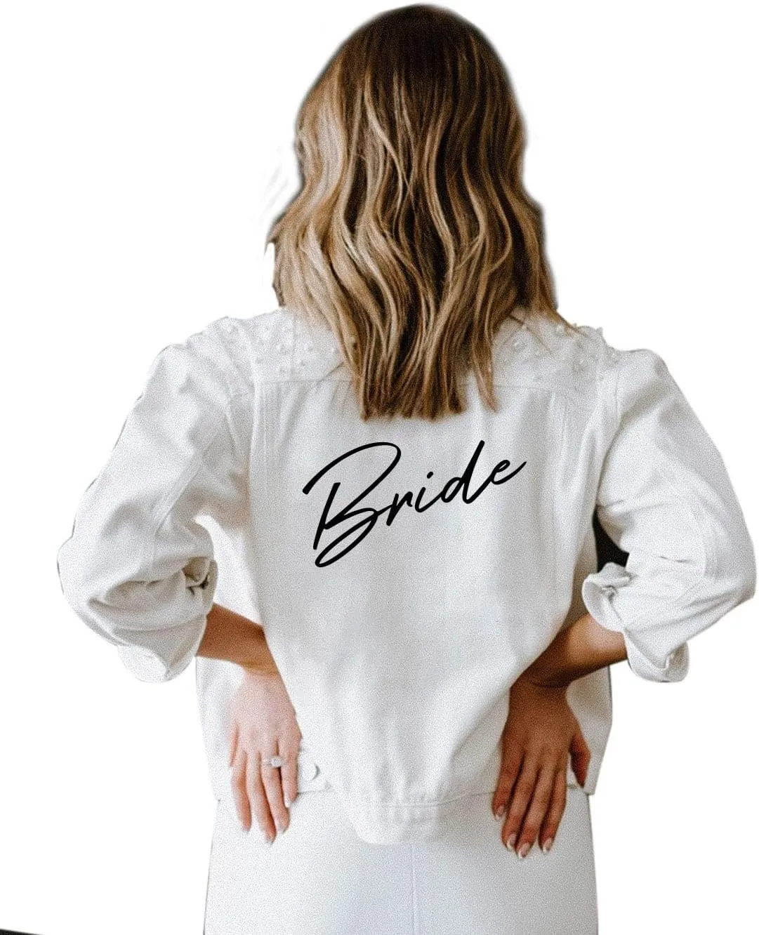 Pearl Bride Denim Jacket Custom Mrs Bride Bachelorette jacket Hen party gift