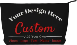 Personalized Custom Makeup Bag Add Your Own Photo Text Name Logo Image Cosmetic Bags Black Customized Gifts For Women