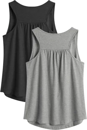 PINSPARK Workout Tank Tops for Women Racerback Loose Fit Yoga Top Sleeveless Gym Shirt Running Athletic Tanks Pack S-3XL