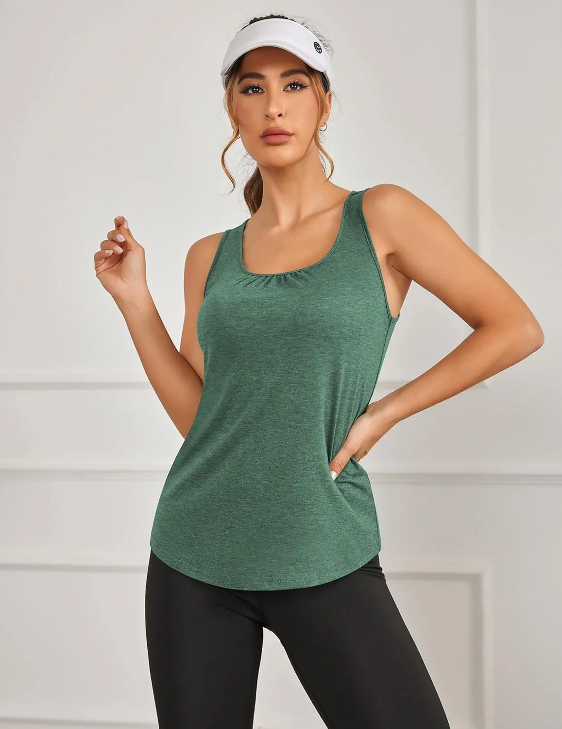 PINSPARK Workout Tank Tops for Women Racerback Loose Fit Yoga Top Sleeveless Gym Shirt Running Athletic Tanks Pack S-3XL