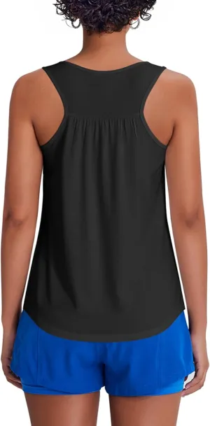 PINSPARK Workout Tank Tops for Women Racerback Loose Fit Yoga Top Sleeveless Gym Shirt Running Athletic Tanks Pack S-3XL