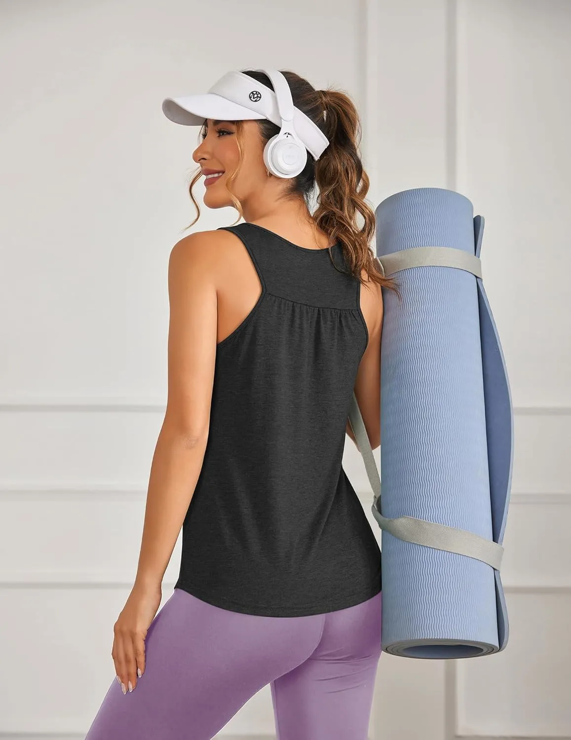 PINSPARK Workout Tank Tops for Women Racerback Loose Fit Yoga Top Sleeveless Gym Shirt Running Athletic Tanks Pack S-3XL
