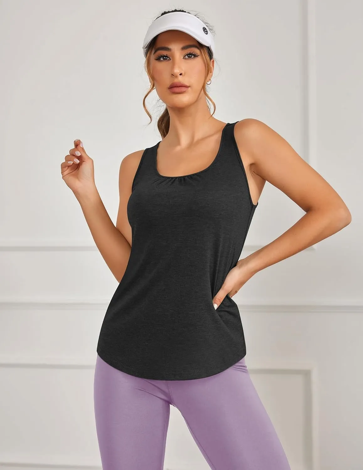 PINSPARK Workout Tank Tops for Women Racerback Loose Fit Yoga Top Sleeveless Gym Shirt Running Athletic Tanks Pack S-3XL