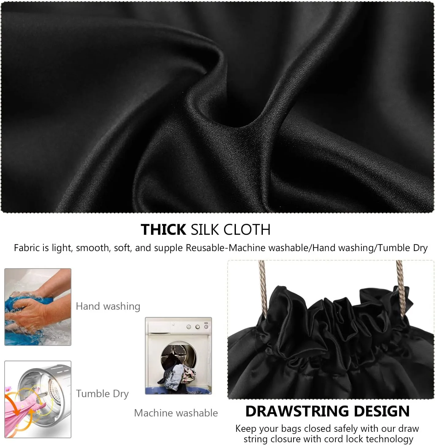 PlasMaller Dust Cover Storage Bags Thick Silk Cloth Pouch with Drawstring Set of 1