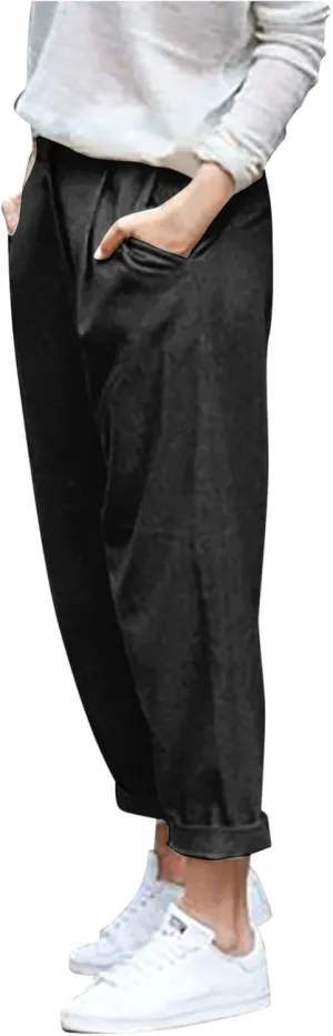 PTOLOCIF Cotton Linen Pants for Women Summer Baggy Boho Casual Palazzo Pants Wide Leg Long Lounge Trousers with Pockets