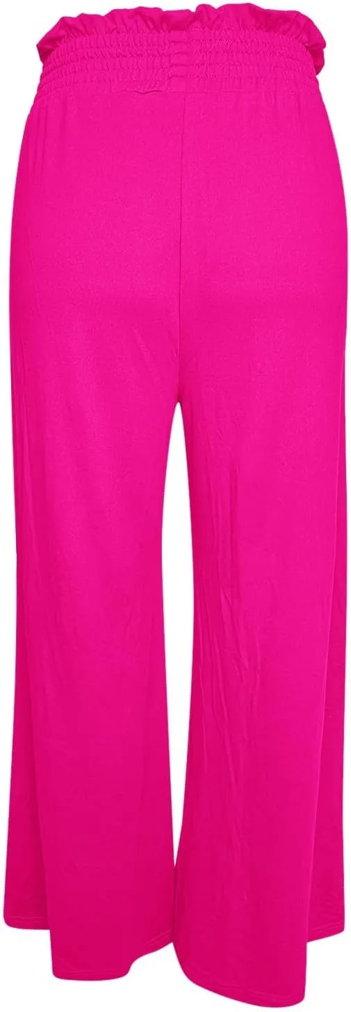 PTOLOCIF Petite Linen Pants for Women Summer Drawstring Waist Pants Wide Leg Loose Cotton Linen Palazzo Trousers with Pockets