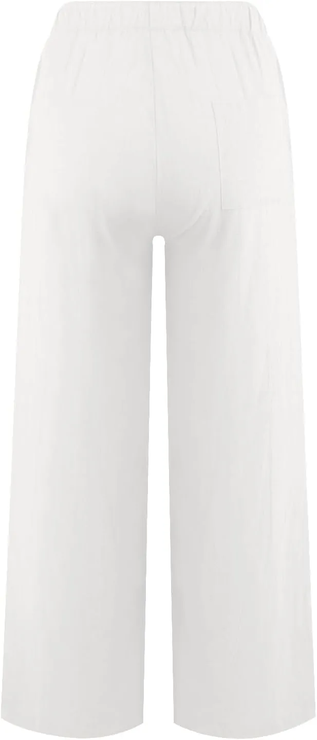 PTOLOCIF Womens Casual Cotton Linen Pants High Waisted Summer Palazzo Pants Flowy Wide Leg Beach Trousers with Pockets