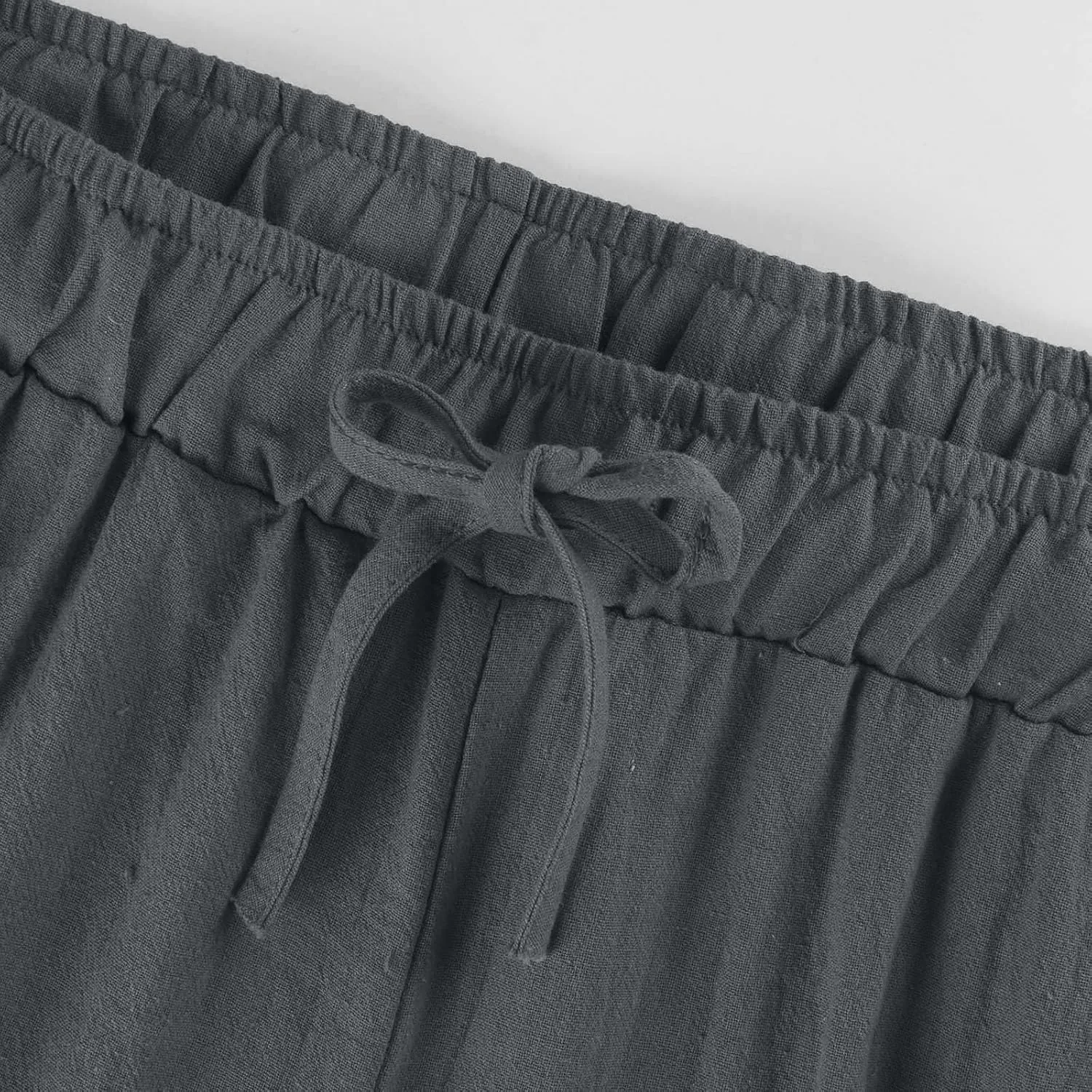 PTOLOCIF Womens Casual Cotton Linen Pants High Waisted Summer Palazzo Pants Flowy Wide Leg Beach Trousers with Pockets