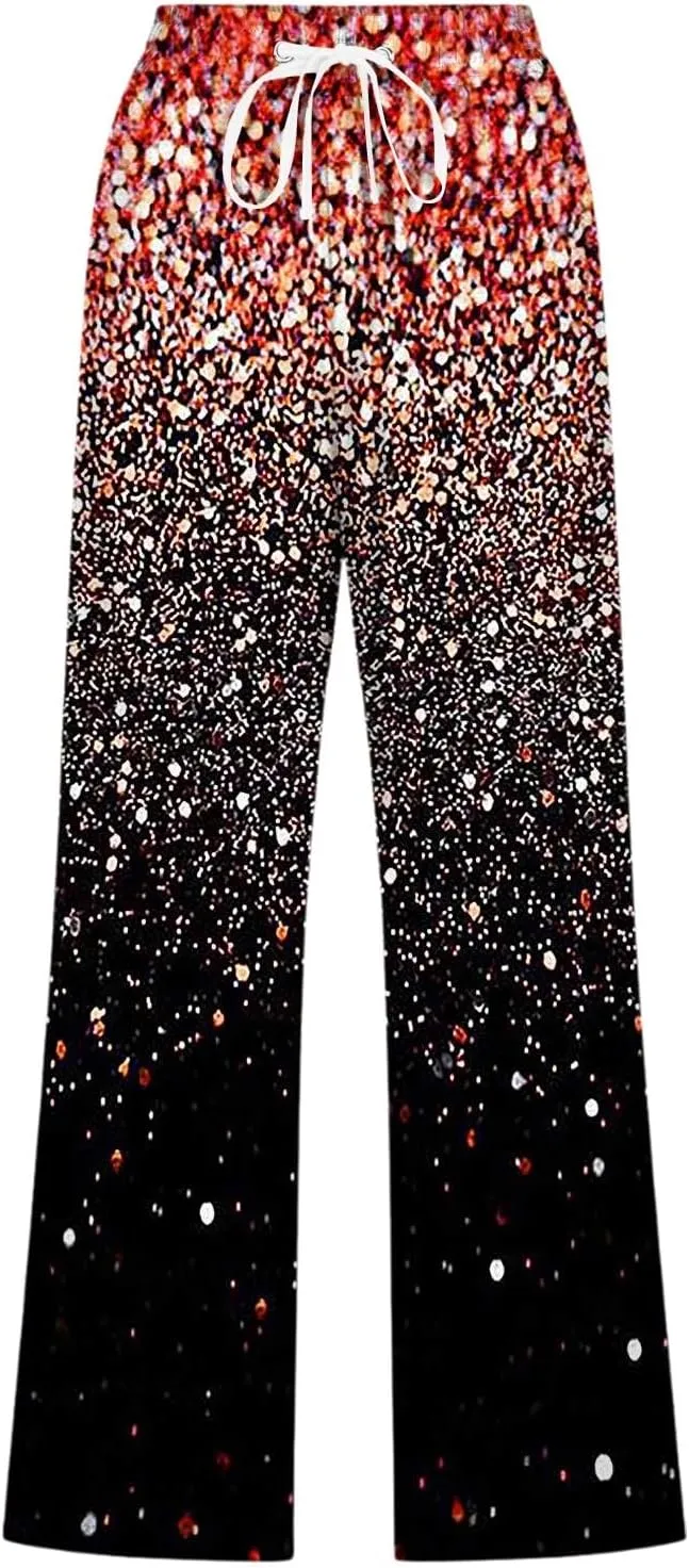 PTOLOCIF Women's Casual Cotton Linen Pants Wide Leg Casual Palazzo Pants Cotton Linen Lounge Beach Summer Pant with Pockets