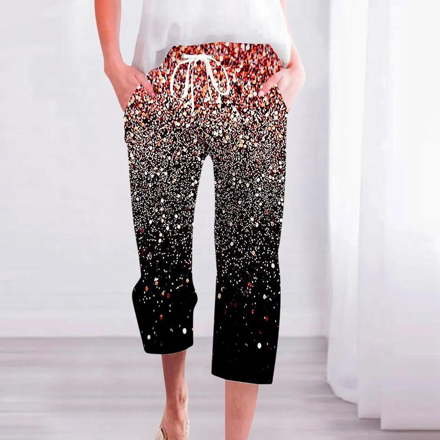 PTOLOCIF Women's Casual Cotton Linen Pants Wide Leg Casual Palazzo Pants Cotton Linen Lounge Beach Summer Pant with Pockets