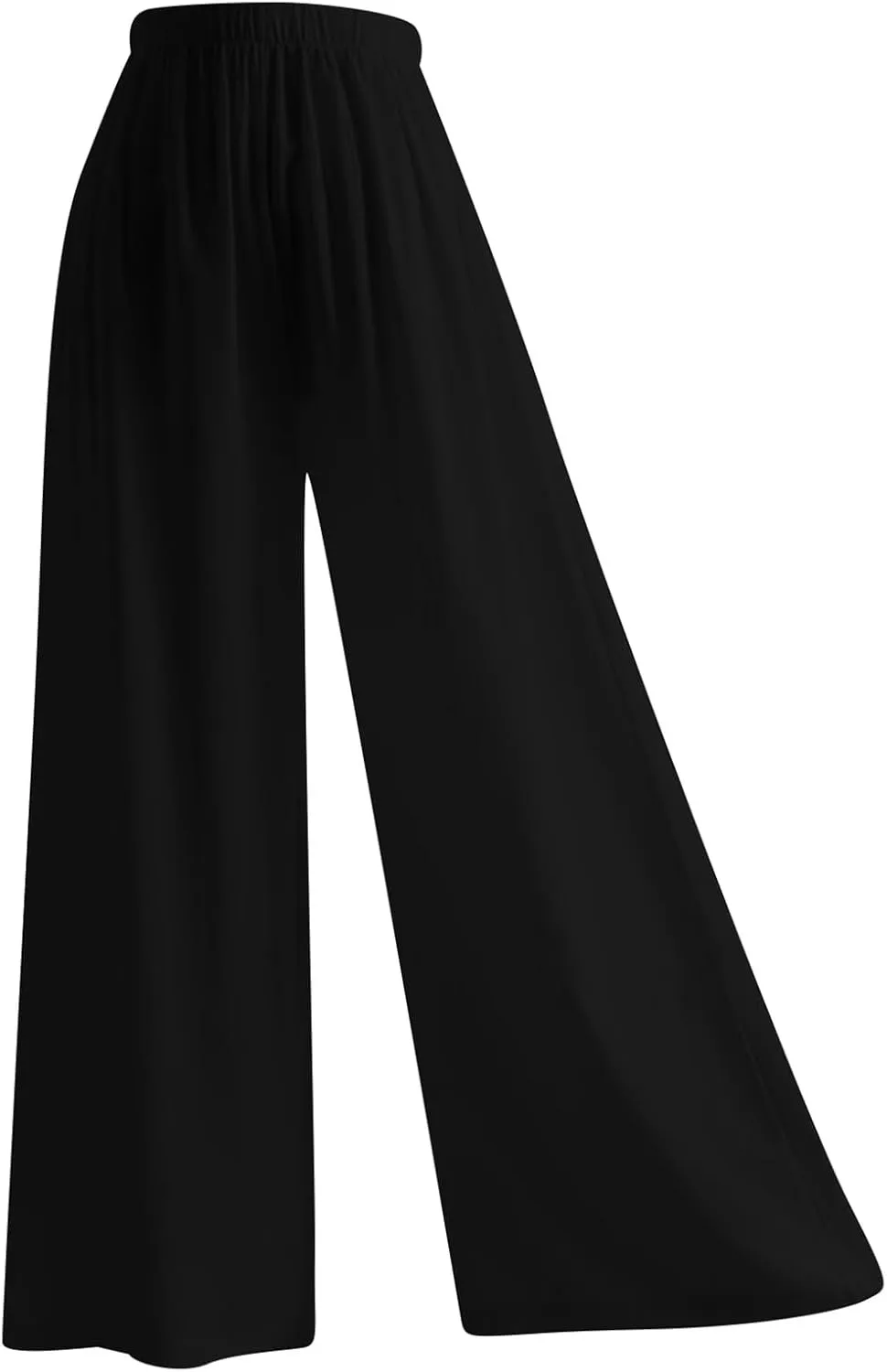 PTOLOCIF Womens Casual Linen Pants Wide Leg Casual Loose Pants High Waisted Drawstring Palazzo Capri Trousers with Pockets