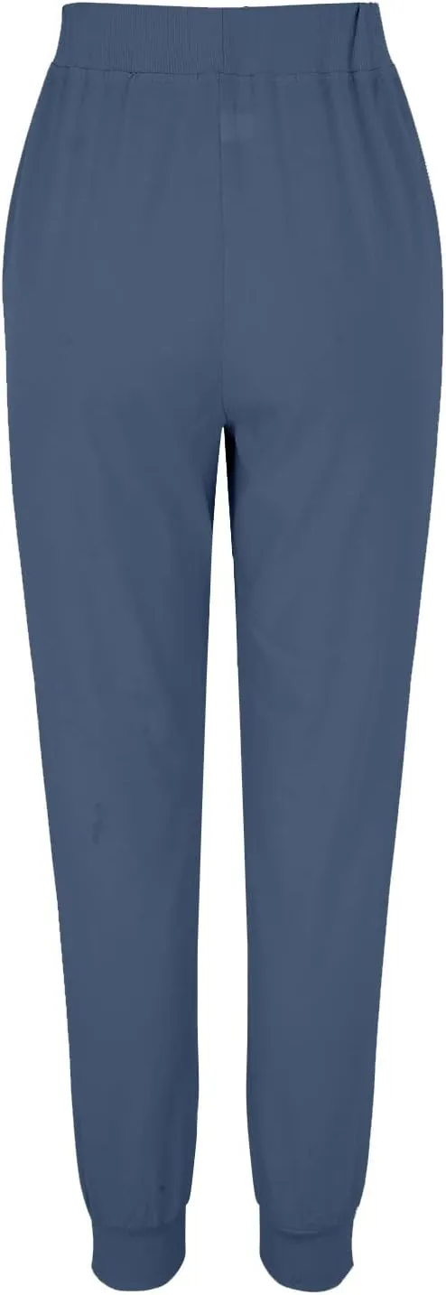 PTOLOCIF Women's Cotton Linen Pants Drawstring Back Elastic Waist Pants High Waist Casual Lounge Trousers with Pockets