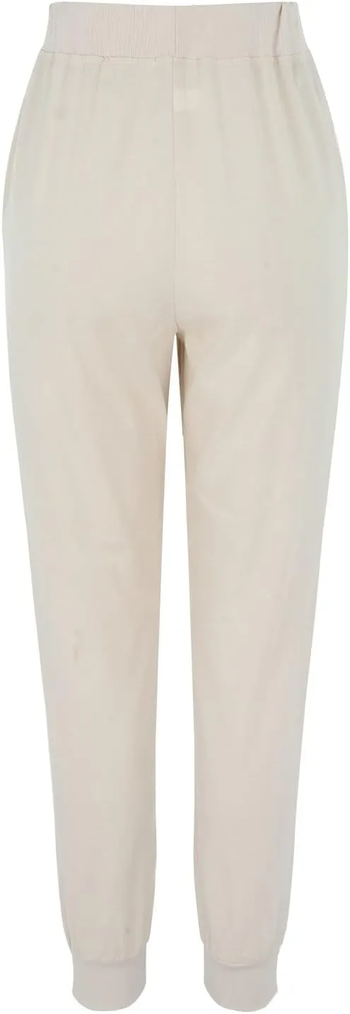 PTOLOCIF Women's Cotton Linen Pants Drawstring Back Elastic Waist Pants High Waist Casual Lounge Trousers with Pockets