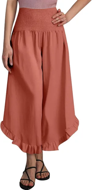 PTOLOCIF Womens Linen Pants Summer Wide Leg Casual Loose Pant Drawstring High Waist Palazzo Pant Trousers with Pockets