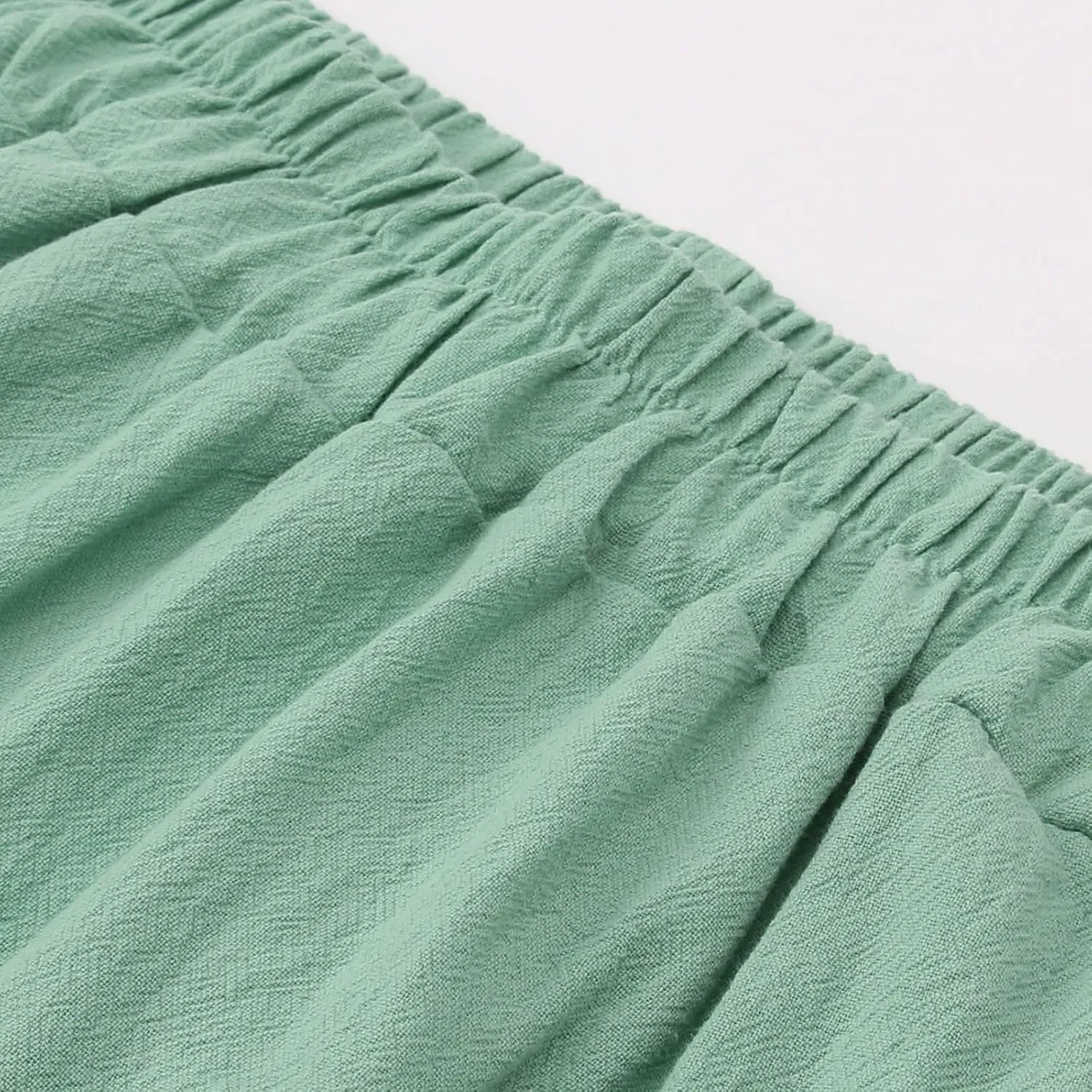 PTOLOCIF Womens Linen Pants Summer Wide Leg Casual Loose Pants High Waist Drawstring Palazzo Capris Trousers with Pockets