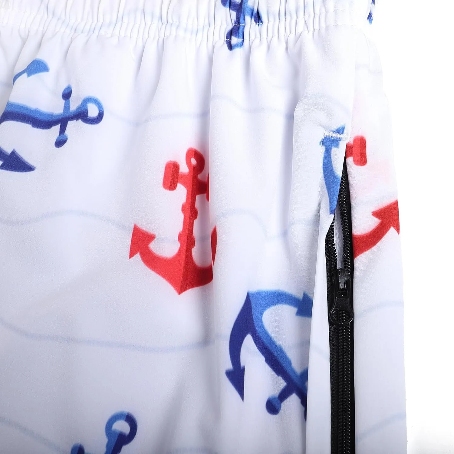 Pullonsy Men's Swim Trunks Quick Dry Board Shorts with Zip Pockets Beach Swimwear Bathing Suits
