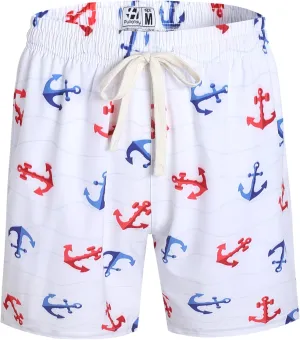 Pullonsy Men's Swim Trunks Quick Dry Board Shorts with Zip Pockets Beach Swimwear Bathing Suits