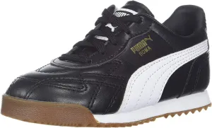 PUMA Unisex-Baby Roma-Basic Sneaker, Black White, 8 M US Toddler