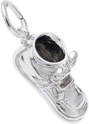 Rembrandt Baby Shoe w/Laces Charm - Metal - Sterling Silver